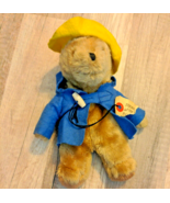 Vintage Padding Bear,10" tall, Eden Toys Yellow Hat Blue Coat