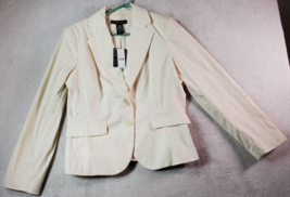 New York &amp; Company Blazer Jacket Womens Size 14 Ivory Single Breasted Two Button - £19.29 GBP