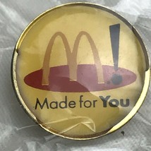 McDonald&#39;s Made For You Vintage Pin Button Pinback In Original Package  - £6.91 GBP