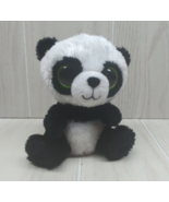 Ty Beanie Boos small plush Bamboo Panda black white solid green eyes - $9.35