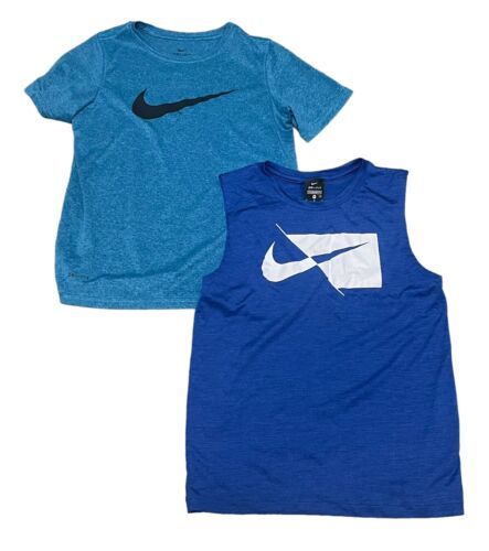Nike Boys Set Of 2 Dri-Fit Athletic Shirts Size Medium (lot 120) - £15.12 GBP