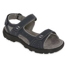 St. John&#39;s Bay Men&#39;s Sunter Navy Strap Sandals Gray Size 13 NEW - £26.30 GBP