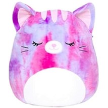 KellyToy Squishmallows 8” Caeli The Pink Purple tie Dyed cat Plush Pillow - £17.40 GBP