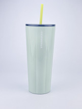 Starbucks 24 oz Pastel Green Insulated Cold Cup With Straw Lid New Tumbler Cup  - £23.16 GBP