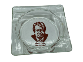 jimmy Carter Presidential Lot Trinket Dish &amp; Ashtray Democrat Vintage Gl... - £18.87 GBP