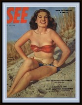 ORIGINAL Vintage July 1950 Bonnie Brazette 11x14 Framed See Magazine Cover - $59.39
