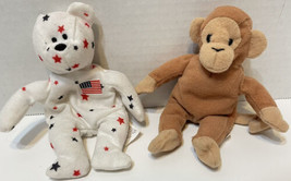 VTG 93 TY Teenie Beanie Babies McDonalds Mini Bongo Monkey Glory Bear 5.5" Lot 2 - £12.44 GBP