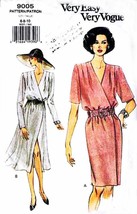 Misses&#39; MOCK WRAP DRESS Vintage 1994 Vogue Pattern 9005 Sizes 6-8-10 - $12.00