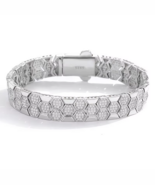 Unisex 18K 925 Sterling Silver 10*mm Full Moissanite Honeycomb Design Br... - $7,382.36 MXN+