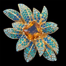 JOAN RIVERS Exquisite Pavè Starburst Brooch, Swarovski Crystals, Vintage - £70.18 GBP