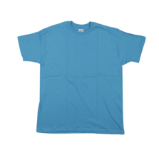 Deadstock Vintage 90s Mens 2XL XXL Blank Short Sleeve T-Shirt Blue Cotton USA - £23.69 GBP