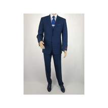 Mens Renoir 3 Piece Vested Suit Glenn Plaid Notch Lapel Business 278-2 Navy Blue image 3