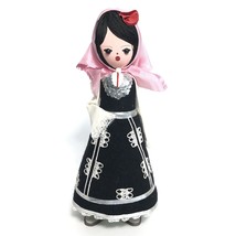 Vintage Handmade Wooden Doll 12&quot; - Women in Traditional Dress - £25.33 GBP