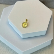 18k gold plated Our Lady of Guadalupe zircon medal pendant. - £20.03 GBP