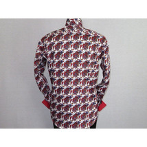 Men Shirt J.Valintin Turkey Egyption Cotton Axxess Style A113-10 Christmas Red image 11