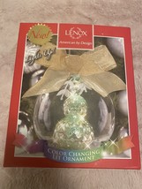 Lenox Glass Wonder Ball Snowman Lit Christmas Ornament 4.75&quot; Color Changing - £19.47 GBP