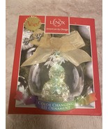 Lenox Glass Wonder Ball Snowman Lit Christmas Ornament 4.75&quot; Color Changing - £19.21 GBP