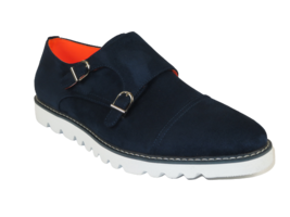 Men Tayno Dressy Casual Soft Suede Comfortable Double Buckle #Freshman Navy - £55.46 GBP