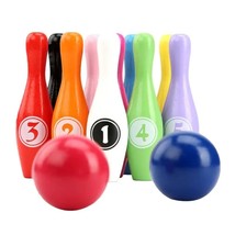 12pcs/set en Color Bowling Set 10 Pins 2 Ball Bowling Game for Kids Indo... - £91.42 GBP