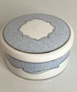 Wedgewood Venice Bone China Round Trinket Jewelry Box White Blue Silver ... - $26.04 CAD