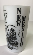 Vintage Hazel Atlas State Glass New Mexico Frosted Tumbler Map Attractions - £5.41 GBP