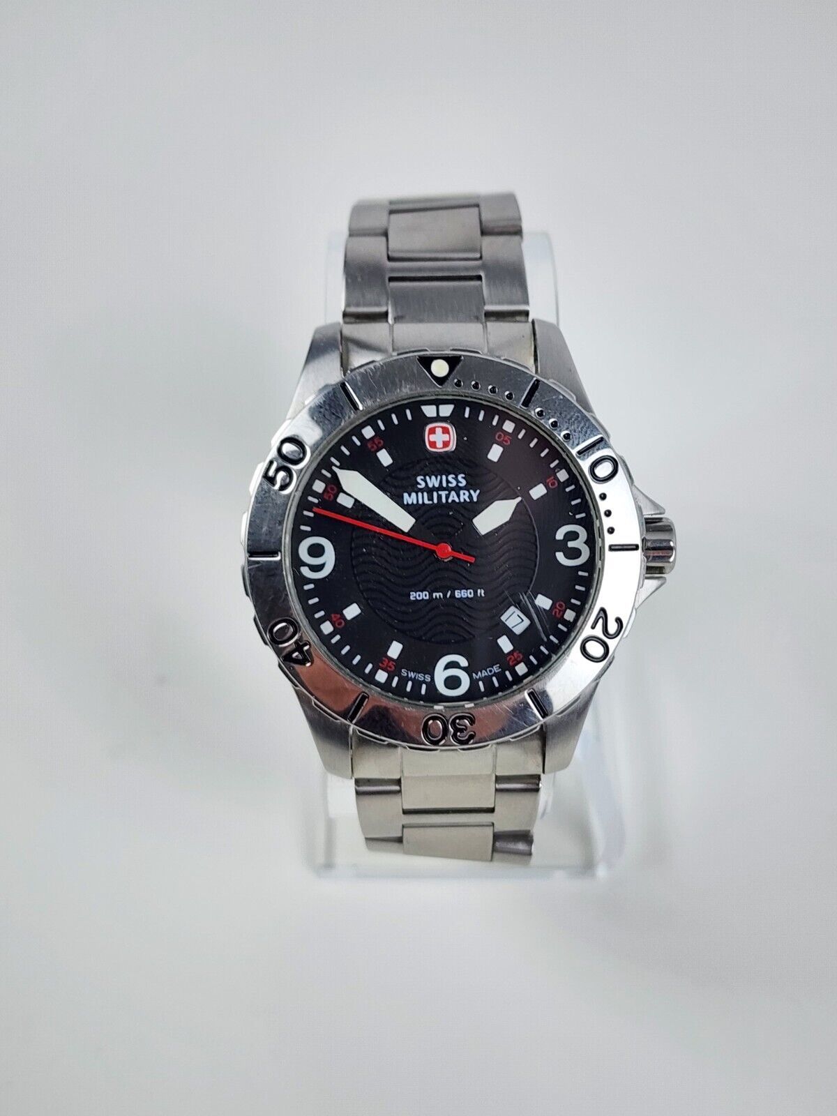 Wenger Swiss Military 5217x Mens Black Dial Quartz Watch Stainless Needs Battery - $59.39