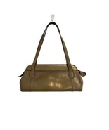 MONSAC ORIGINAL Small Shoulder Hand Bag Purse Genuine Leather Taupe Zip Top - $19.19