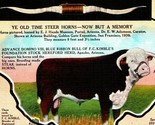 Vtg Linen Postcard Arizona AZ Advance Domino VIII F C KImble Bull Steer ... - $4.90