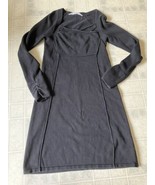 Athleta Women Sweater Dress Sz S Hot Toddy Black Ruched Long Sleeve Cott... - $32.40