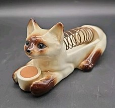 Vtg Siamese Cat 1980s Japan Ceramic Cat Desk Organizer Letter Pen Stamp Sponge - £18.64 GBP