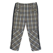 Etienne Aigner Women&#39;s size 4 Capris Cropped Pants Gray Blue Plaid Cotton Blend - £21.49 GBP