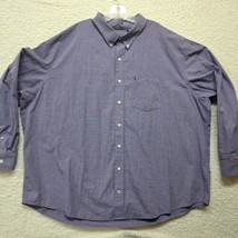 IZOD Adult Long Sleeve Men&#39;s Shirt Size 4XL Cotton Purple Button Down - $14.46