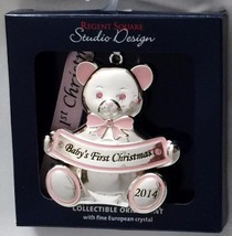Christmas Tree Ornament Bear Baby&#39;s First 2014 Babys 1st Girls Harvey Lewis NEW - £15.45 GBP