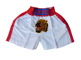 M KIDS Muay Thai Boxing Shorts Pants MMA Kickboxing unisex Tiger white - $17.99