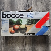 Vintage Sportcraft Bocce Composition Ball Set &amp; Pallino Ball w/Box Made in Italy - £35.59 GBP