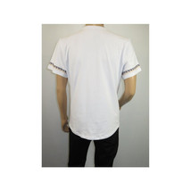 Men LAVERITA European Fashion Crew Shirt Short Sleeve Lion Medallion 94453 White image 9