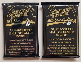 1993 Action Packed All-Star Baseball Cards Lot of 2 (Two) Unopened Packs - £10.43 GBP