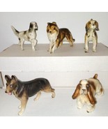 Vintage Porcelain Ceramic Dog Figurines Lot of 5 Made In Japan - $79.19