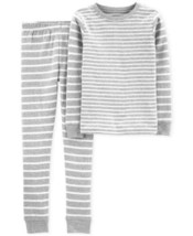 allbrand365 designer Toddler Boys 2-Pieces Striped Pajama Set, 6, Gray - $22.97