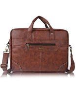 Vegan Leather Briefcase Laptop bag for men in Office Handbag Shoulder ba... - $66.41 CAD