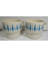 Stetson Marcrest Nest Stone Blue Diamond Carousel Coffee Cups Set of 2 1... - £26.71 GBP