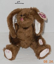Ty Rose The Bunny 6&quot; Attic Treasure Beanie Babies baby plush toy brown - $14.71