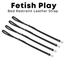 Real Cow Leather Bed Restraints  BDSM 4pc Connector Belt/Leash Straps for Sex - £24.10 GBP