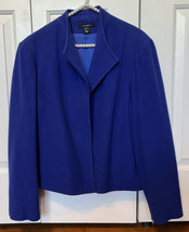 LOUBEN Wool CASHMERE blend JACKET SZ 16 no buttons open blue lined caree... - £18.47 GBP