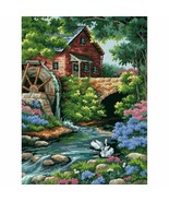 DIMENSIONS 2484 Old Mill Cottage Needlepoint Kit 12x16 Printed Color Mes... - €21,70 EUR