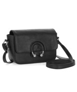 No Boundaries Ring Crossbody Bag Solid Black Faux Leather NEW - £11.82 GBP