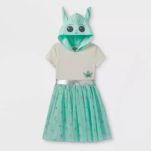 Star Wars The Child Baby Yoda Hooded Cosplay Tutu Dress Girls Size Med 7/8 - £11.68 GBP