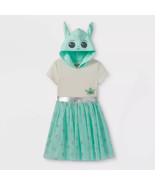 Star Wars The Child Baby Yoda Hooded Cosplay Tutu Dress Girls Size Med 7/8 - £11.71 GBP
