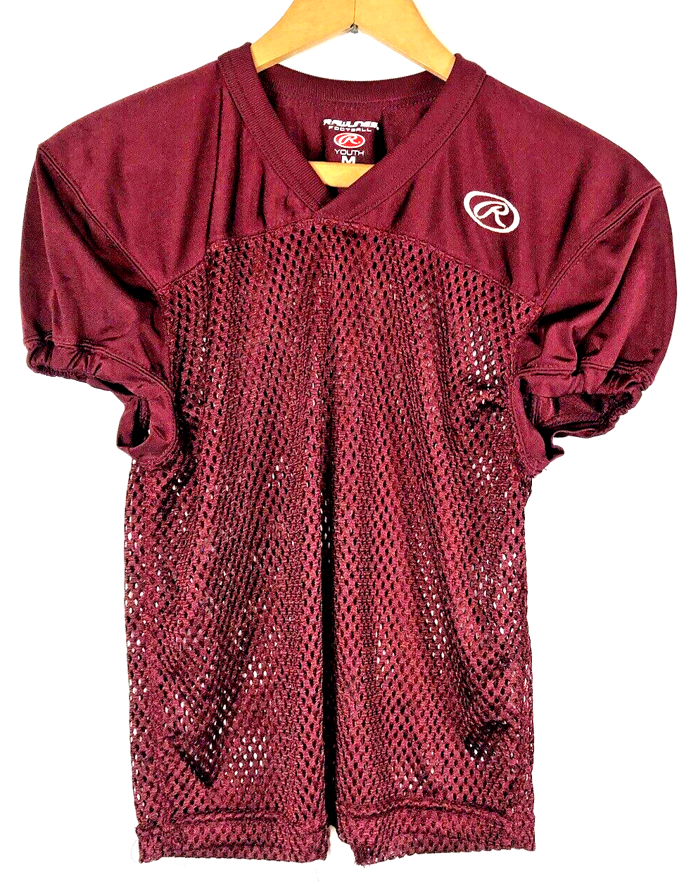Rawlings Football Polyester Practice Jersey Maroon Burgundy Red Youth Medium - $46.57