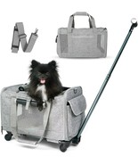 Pet Carrier With Wheels for Dogs Up To 15lbs – Airline Approved Dog Carr... - $59.15 CAD